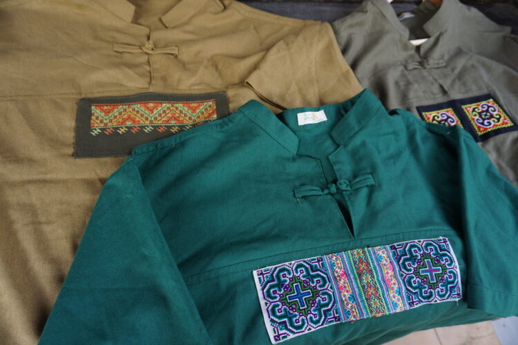 linen shirt for men sapa hand embroidery